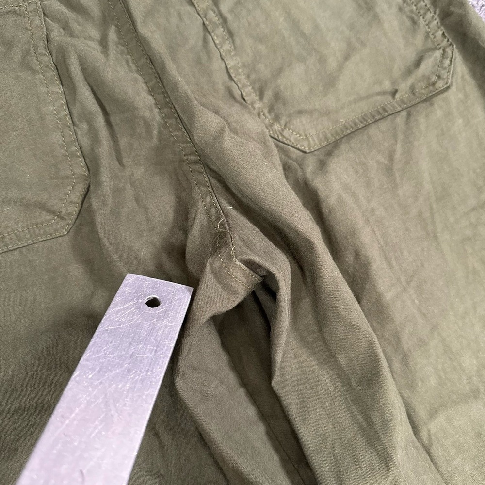 Anthropologie Maeve The Colette Pants Women 28 Green Linen Wide Leg Crop Beach - Picture 4 of 11